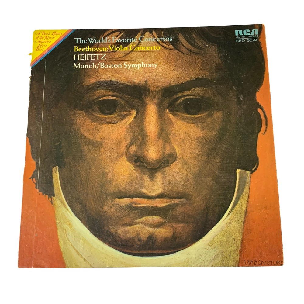 Beethoven Violin Concerto Heifetz Munch Boston Symphony RCA Red Seal LSC-3317 LP